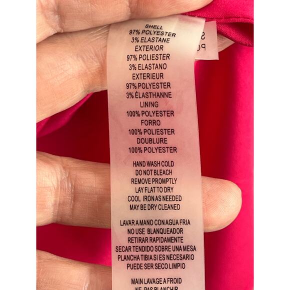 Vince Camuto Buckle halter crepe shift dress, fuchsia, size 0, NWT - Picture 5 of 13